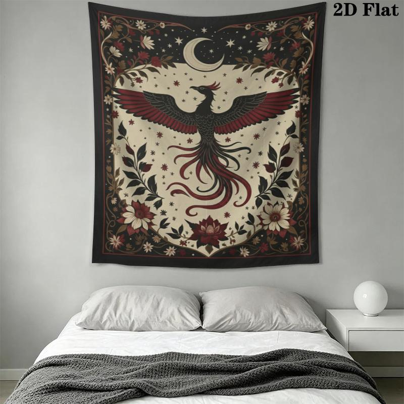 Retro Phoenix Wall Tapestry Aesthetic Wall Hanging Printed Fabric Blanket Decorative Tapestries for Bedroom Living Room Home Decor