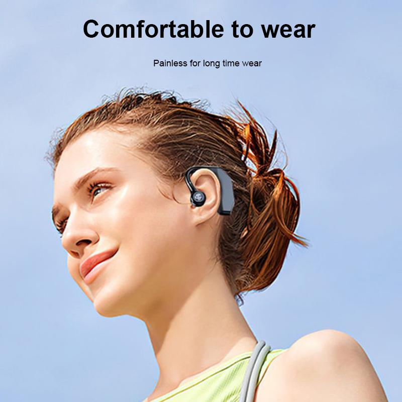 AlongChoice Bluetooth 5.3 Бизнес-наушник Светодиодный цифровой дисплей Гарнитура Объемная музыка Наушники большой емкости Водонепроницаемые