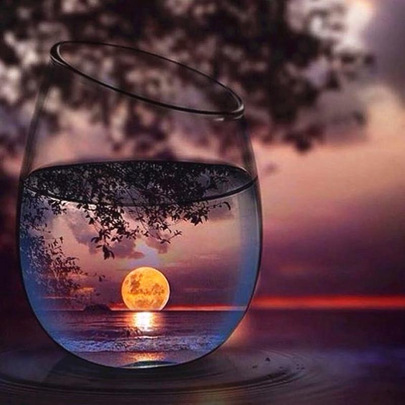 5D Алмазная картина Diy Кубок Пейзаж Полный круг Алмазная картина Мозаика Вышивка крестиком Украшение дома Подарок на праздник