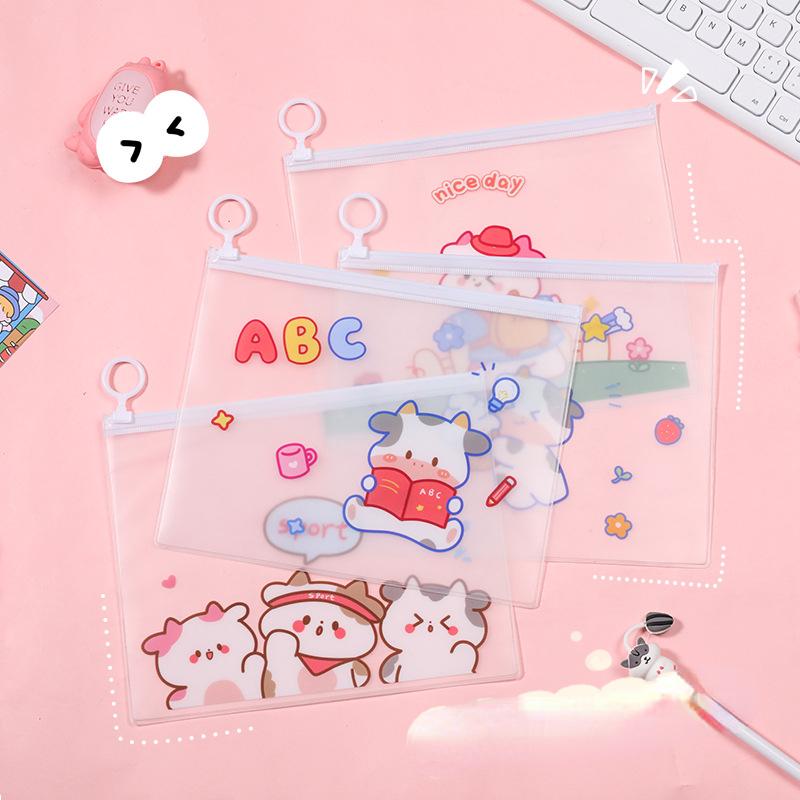 Кавайная сумка-карандаш, мультяшная прозрачная школьная пенал, пенал, школьные принадлежности, канцелярские принадлежности