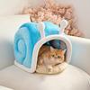 Snail shaped cat nest Semi Enclosed Cat Winter Warming Bed indoor  cat and small dogs house Pet Accessories for Winter Travel