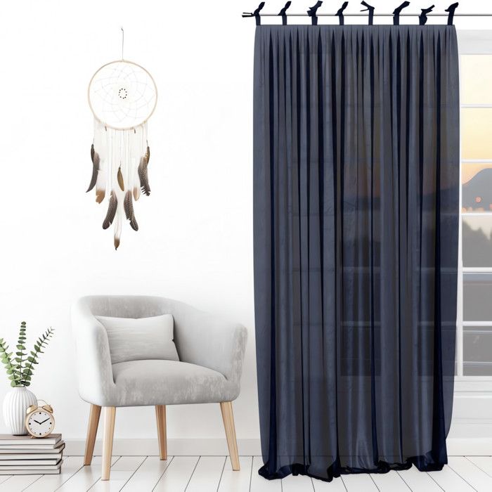 Tie-up Curtain 135x250 Cm SPIRIT Storm, by Soleil D'ocre