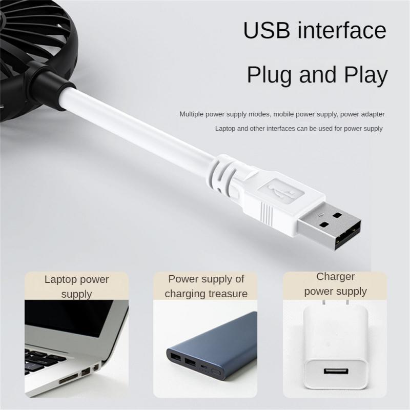 Мини USB Складной Вентилятор Plug and Play 7 Лопастей Прохладный Ветер Низкий Уровень Шума Портативный для Переноски