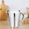 Yousheng 400/800ml Gravy Boat Stainless Steel Sauce Pot with Hinged Lid Double Wall Insulated Gravy Pitcher Milk Jug Dispenser for Sauce Syrup Cream
