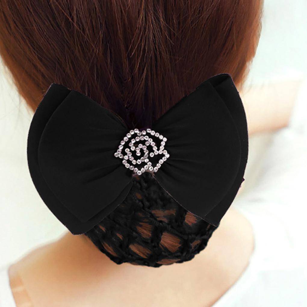 Женская цветочная сетка для волос с кубическим цирконием и лентой, сетка для пучка