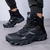 Mens Tactical Hiking Boots Mid-Cut Outdoor Desert Trekking Shoes Rubber Sole Oxford Fabric Lightweight Durable