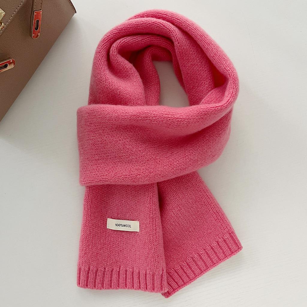 Selected Australian Pure Wool 100% Wool Scarf Solid Color Versatile Women'S New Winter Warm Knitted Scarf
