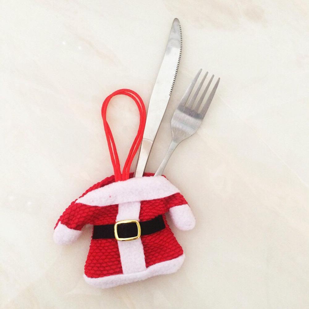 6 шт. Рождественские Новогодние держатели для столовых приборов Санта Серебристые кармашки Рождественские украшения Декор для ужина ARI