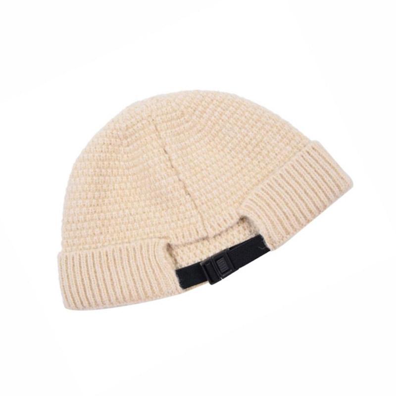 1 шт. теплая шапка-бини, зимняя бейсбольная кепка в стиле хип-хоп из акрилового волокна, мужская вязаная шапка, осенняя уличная свернутая шапка-капюшон, мягкая