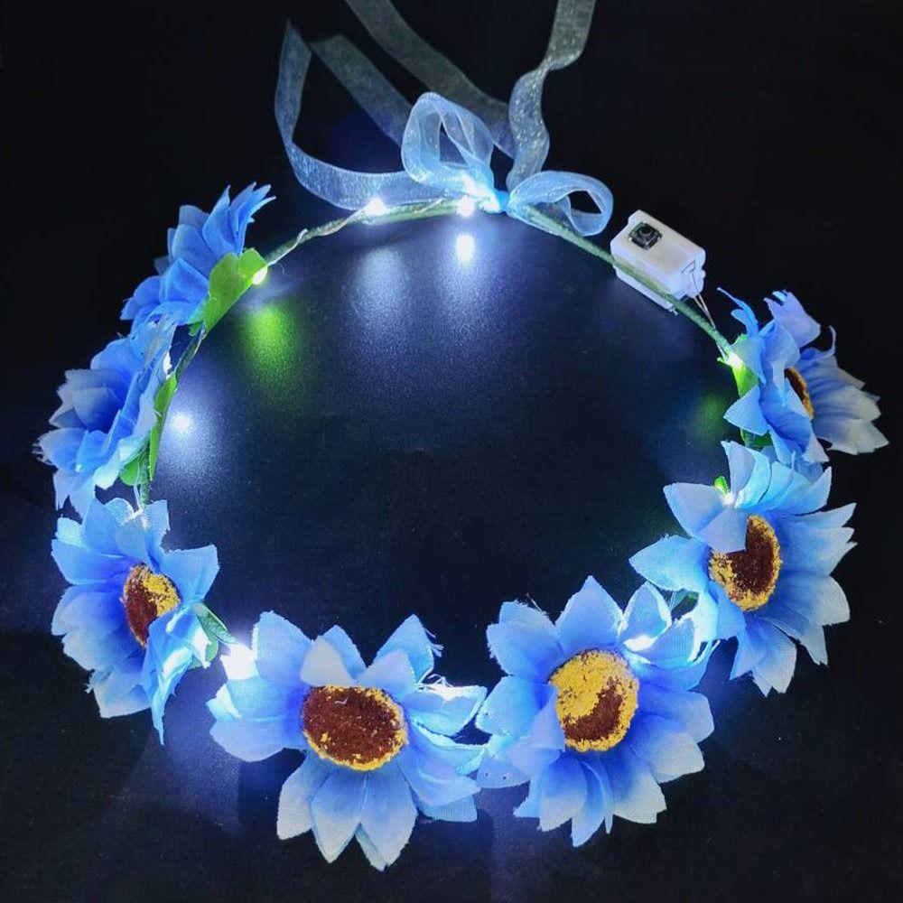 Garlands Light Up Headband Christmas Party Decoration Glowing LED Wreath Halloween Crown Flower