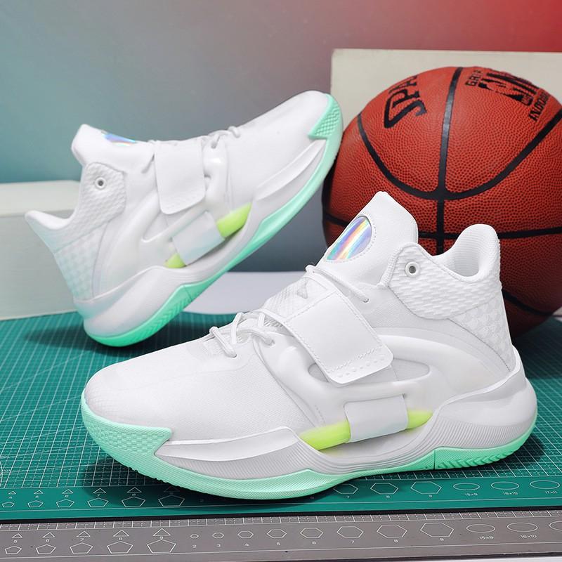 Mens High-Top Basketball Shoes With Cushioning Sole Non-Slip Rubber Outsole Breathable Mesh Upper Indoor Court Sports