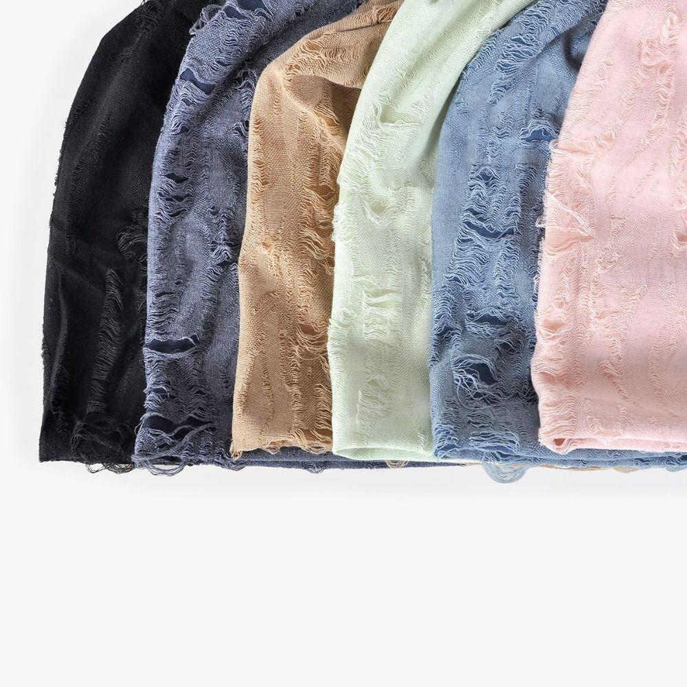 Holes Hair Caps Thin Pullover Hat Soft Butterfly Print Beanies  Outdoor