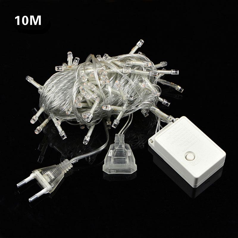 Рождественские огни 10 м, 20 м, 30 м, 40 м, светодиодные уличные гирлянды, 8 режимов для свадебной вечеринки, сада, заднего двора, праздничные огни, 220 В, вилка европейского стандарта