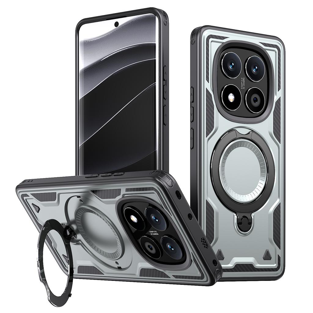 For Xiaomi Poco X7 5G/Redmi Turbo 4 Pro 5G Case Compatible with MagSafe Military Protection PC+TPU Kickstand Phone Cover