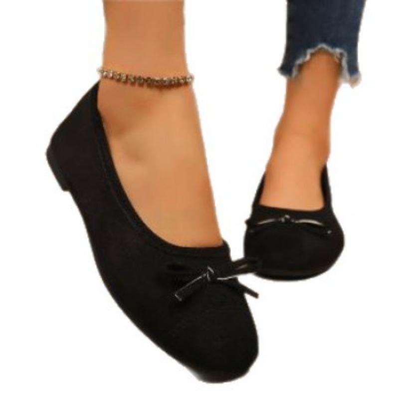 Женские балетки с французским бантом - Мокасины для вождения с мягкой подошвой и круглым носком для весны/осени, Изящные вечерние балетки
