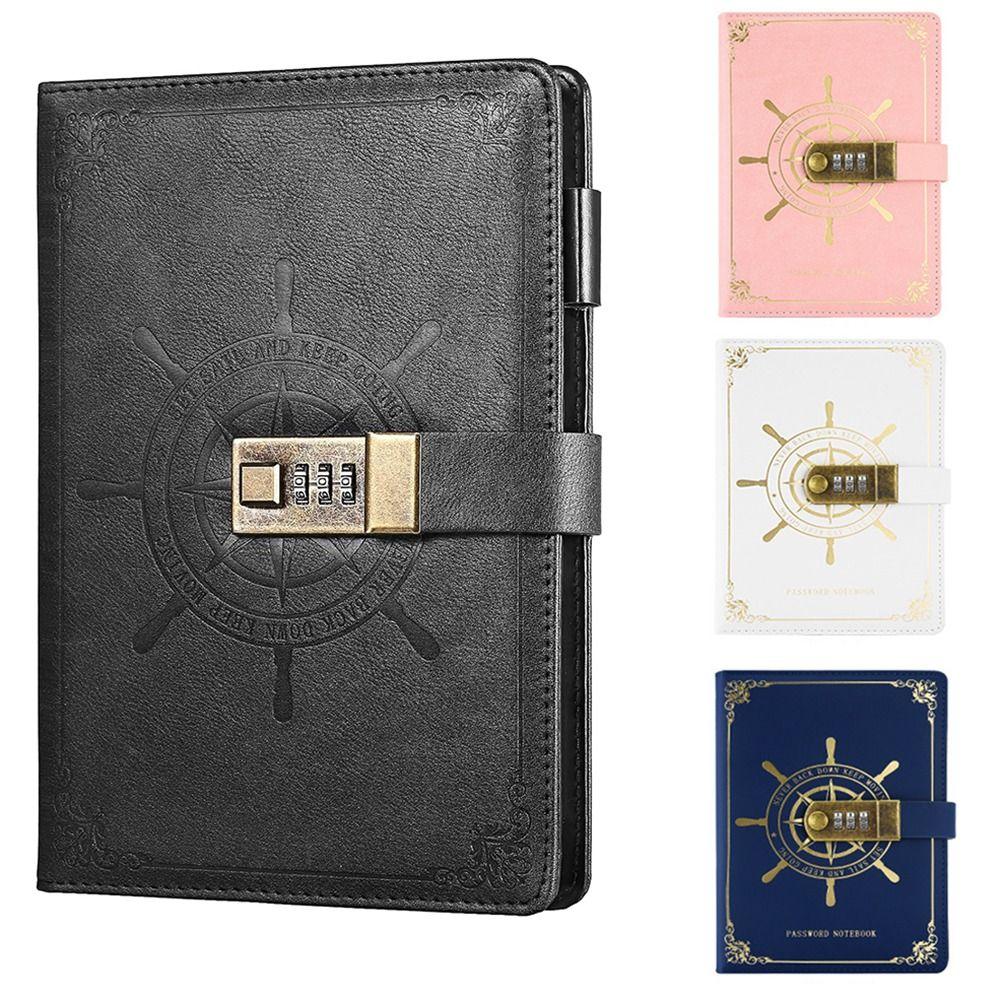 Thicken Diary with Lock Refillable Locked Journal Travel Sailor Password Notebook Boys