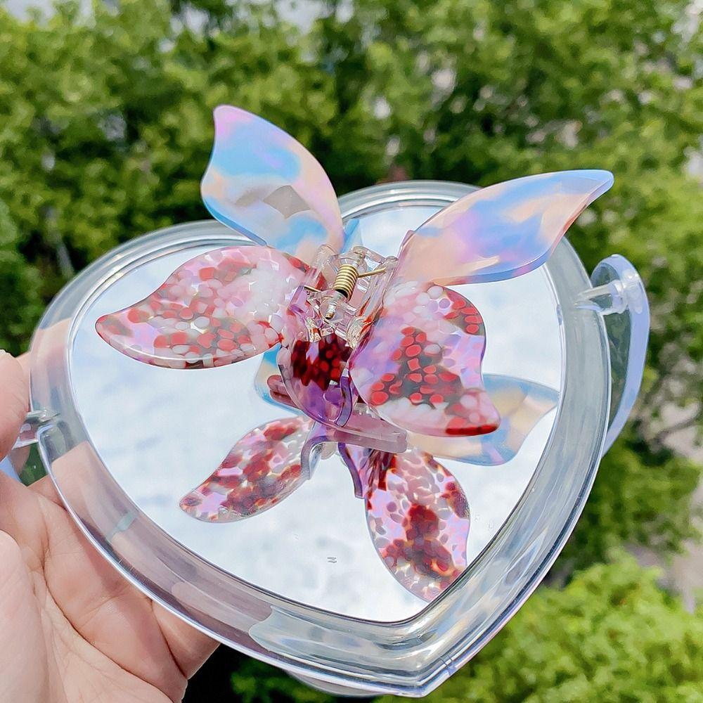 Красочные ретро заколки для волос в виде краба, акриловые милые заколки в виде акулы, элегантные заколки-бабочки, ежедневные