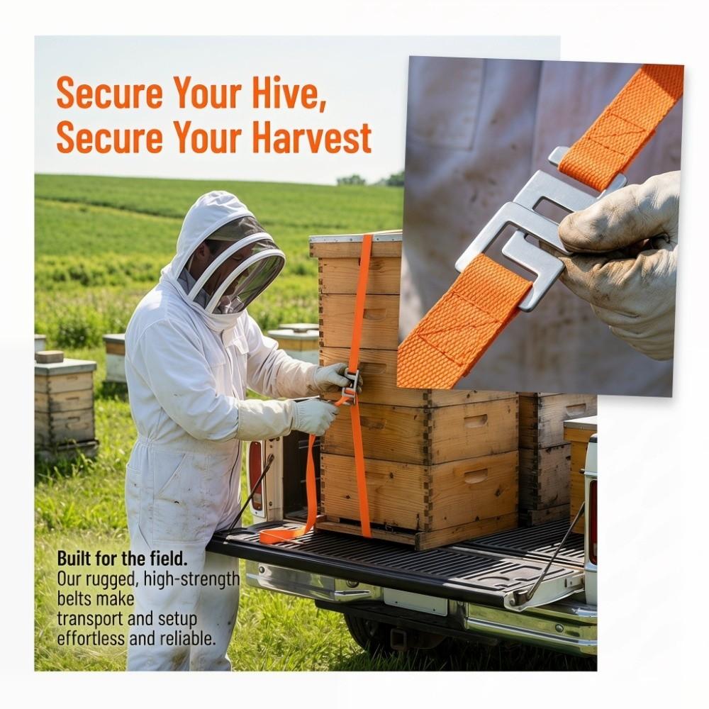 2Pcs Adjustable Beehive Strap Durable Beehive Tie Colorful Bee Box Binding Strip Beekeeping