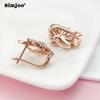 SIMJOO Rose Gold Colorful Zircon Earrings Vintage Luxury Earrings