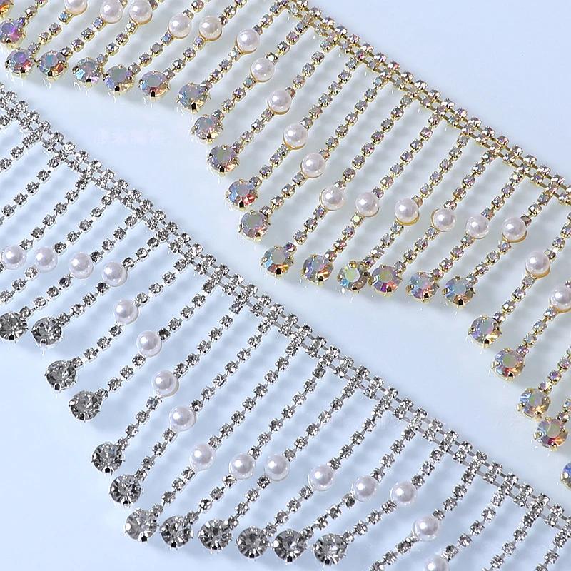 90cm Irregularly Rhinestone Trimming Chain for Wedding Dress Shoes Bags Clothing DIY Sewing Creative Decoration Accessories
