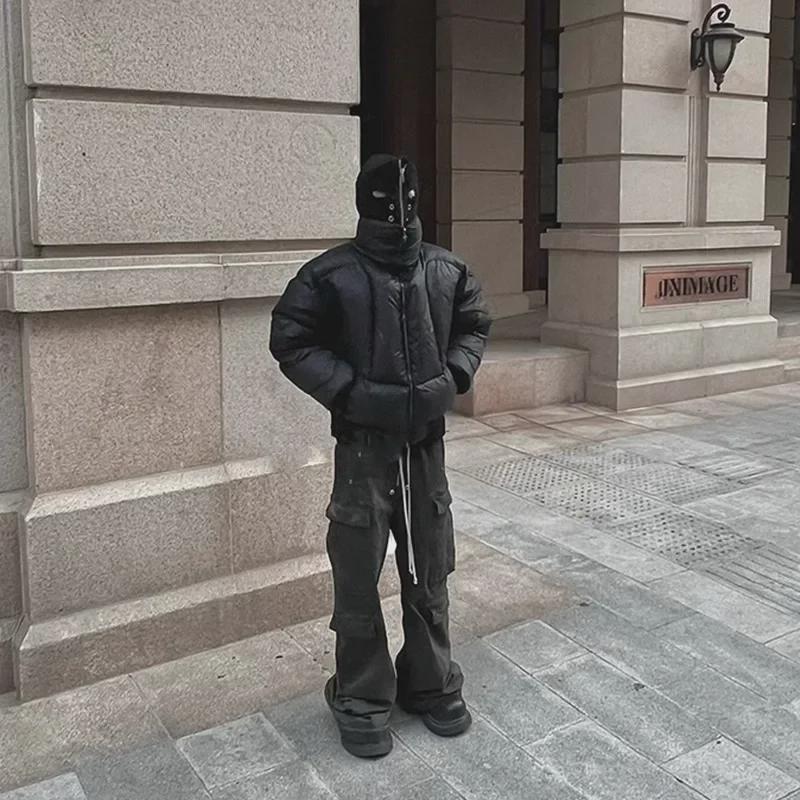 Мужская винтажная американская короткая хлопковая куртка со стойкой - Модная высококачественная черная осенне-зимняя куртка