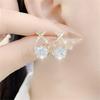Jewelry Party Gift for Women Girl Cross Fishtail Earrings Zircon Earrings 18k Gold Plated Piercing