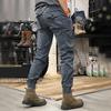 Весна Осень Мужские брюки-карго с завязками на талии, множеством карманов, однотонные спортивные брюки с резинкой на щиколотке, повседневная одежда для тренировок на открытом воздухе
