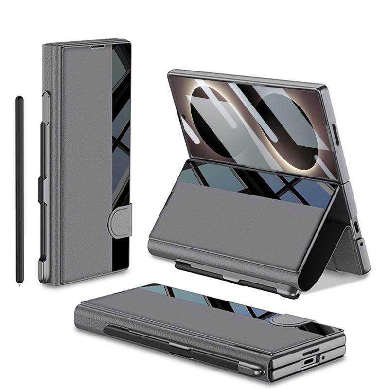 Galaxy Z Fold 8 Ultra Flip Case With Stand PU Leather Cover Magnetic Anti-Scratch Shockproof Foldable Phone