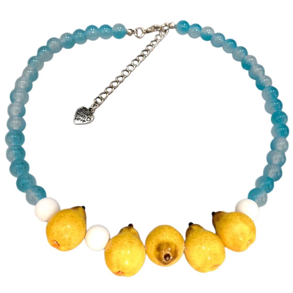 Colorful Beads Beads Fruit Necklace Stackable Bohemian Collarbone Chain Fun Fruits Choker Girls