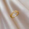Настоящее Золото Любовь Любовь Циркон Кольцо Открывающееся Регулируемое Простое Украшение Японское Кольцо Кольцо для Пары