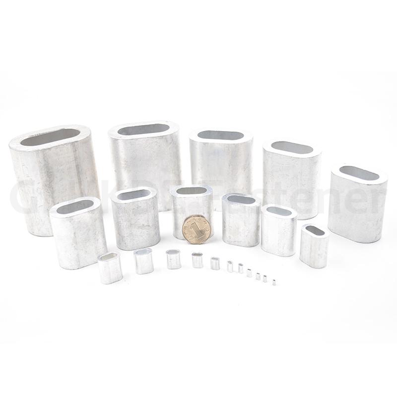 M0.5-M26 Oval Aluminum Sleeve Single Hole Cable Crimp Sleeve Wire Rope Ferrule Clamp Fixing Clip Aluminum Crimping Loop