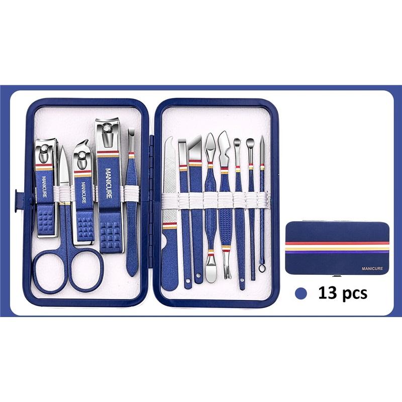 9-19pcs/set Nail Clippers Set Stainless Steel Nail Clippers Set Folding Bag Manicure Set Scissors Makeup Beauty Tools