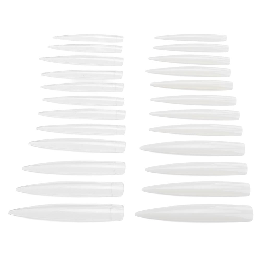 240 шт. Длинные типсы стилет прозрачные белые профессиональные накладные ногти полное покрытие экстра длинные типсы для акриловых ногтей