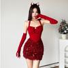 Autumn Women's Solid Color Slim-fit Bag Hip Fashion High Waist Halter Dress