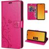 Case for Samsung Galaxy A26 5G - BOOLING - Shockproof Synthetic Leather Artistic Floral Relief - Fuchsia