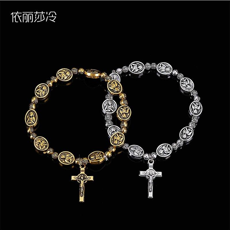 Модный браслет из эластичного сплава, маленький святой Делан, браслет с четками Иисуса, священный центр, сострадательный маленький святой Деран, религиозный
