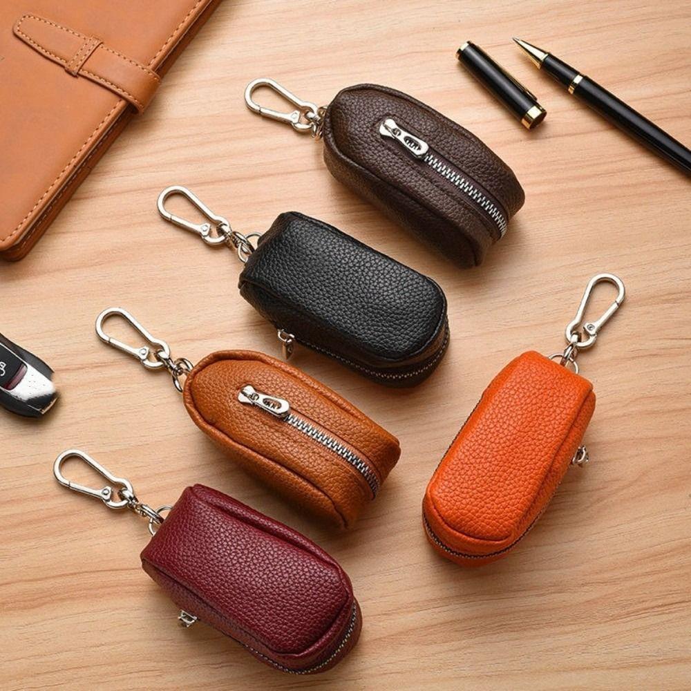 Multifunctional Key Pouch Bag Leather Car Key Bag Portable Coin Purse Men Women