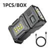 Keychain Pocket Flashlight Light COB Work Light Rechargeable Lamp with 90° Foldable Side Lights Super Bright Portable Lanterns