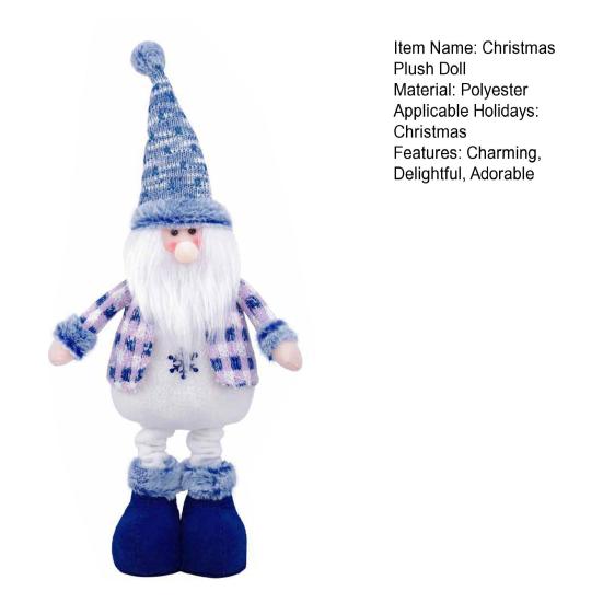 Плюшевая кукла на длинных ногах, стоящая фигурка Санты, снеговика, оленя с растягивающимися ногами для праздничного зимнего домашнего декора