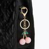 Rhinestone Cherry Bag Pendant Charms Car Keyring Cute Cherry Keychain  Gift