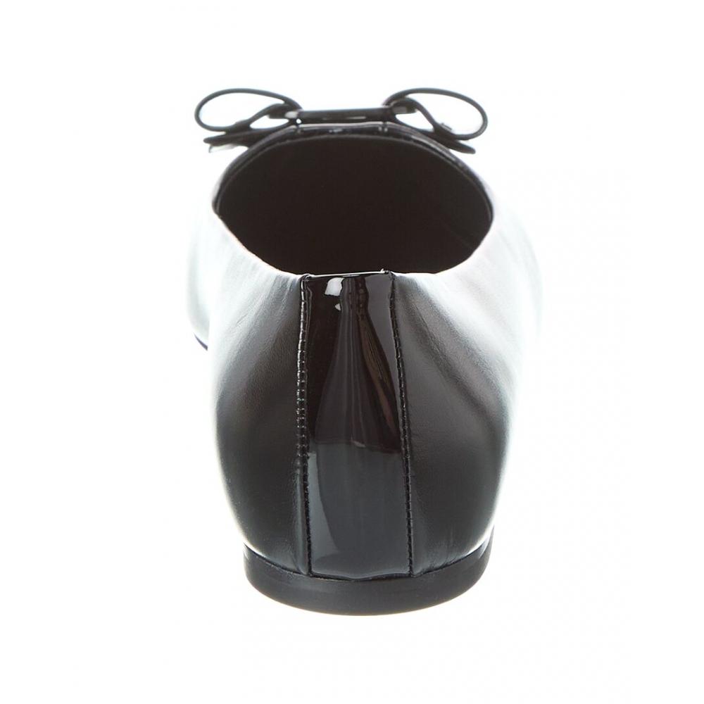 Salvatore Ferragamo Ferragamo Siwar Bow Leather Ballet Flat Black