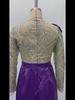 Весна 2025 г. Женское атласное вечернее платье в европейском и американском стиле с золотисто-фиолетовыми пайетками