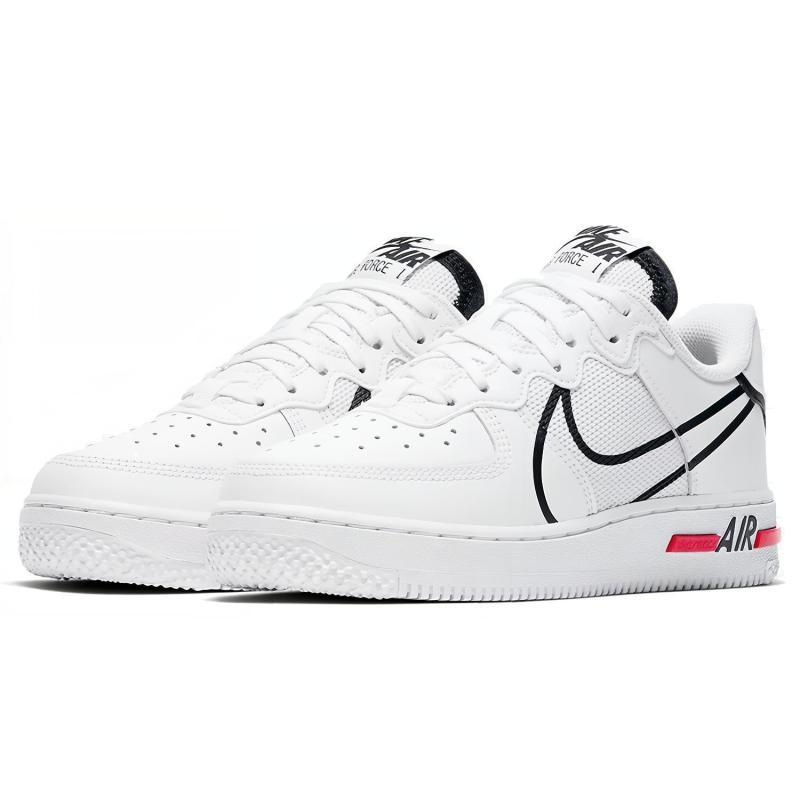 Nike Air Force 1 Low React D/MS/X White Black GS Sneakers CD6960-100