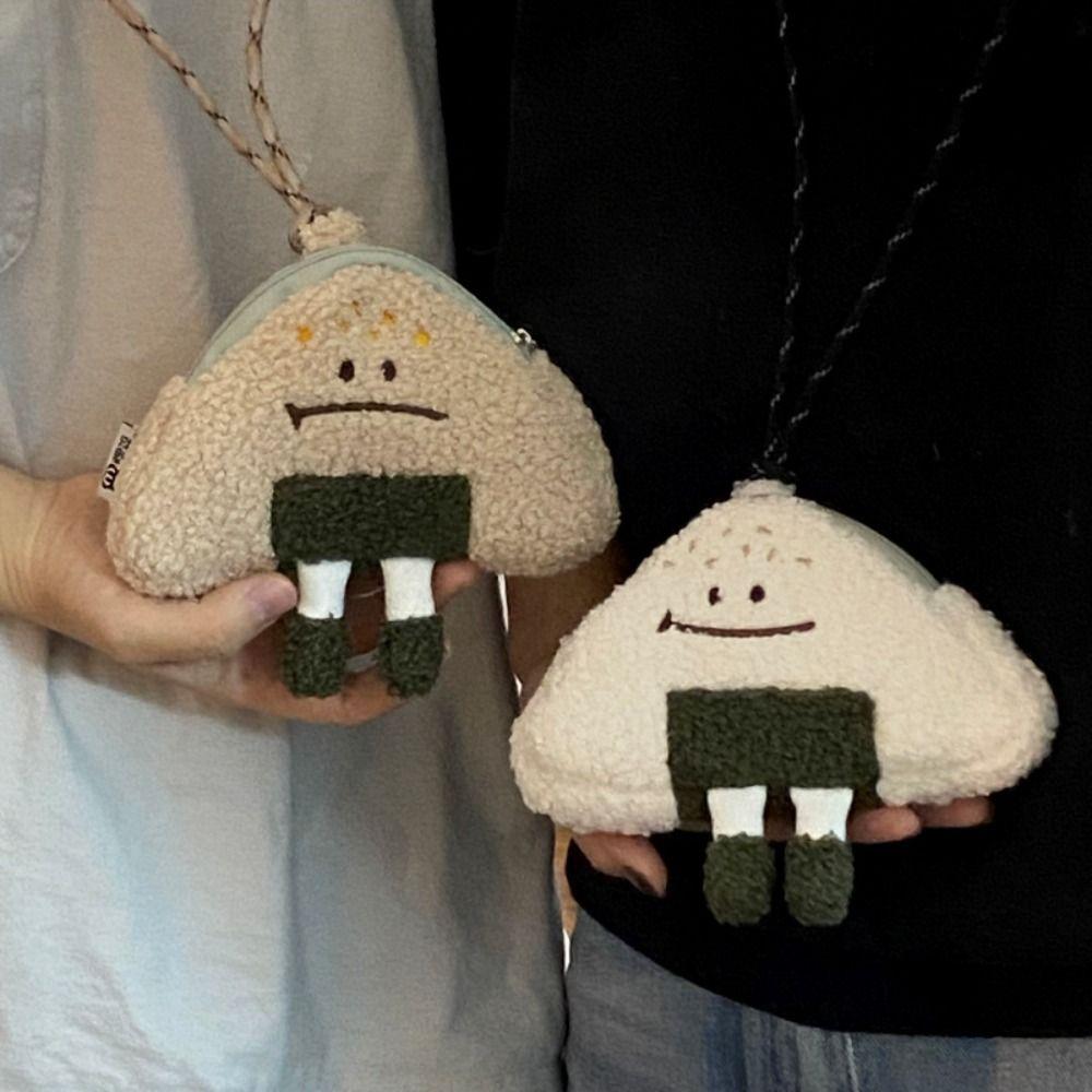 Выражение Рисовый Шарик Плюшевая Сумка На шею Кошелек Сумка Кроссбоди Забавная Холтер Маленькая Сумка Подарок