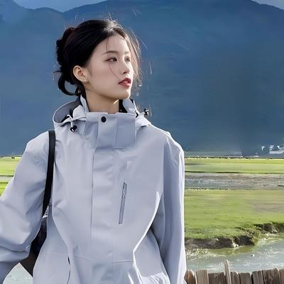 Куртка для активного отдыха в парном стиле, женская, комплект из трех частей, съемная, ветрозащитная, водонепроницаемая, теплая, для альпинизма и походов