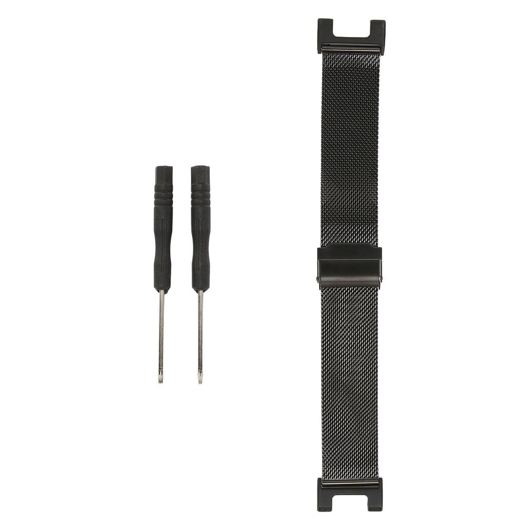 Metal Mesh Watch Band Smartwatch Wrist Strap Replacement Bracelet for Amazfit TRex Pro(Black )