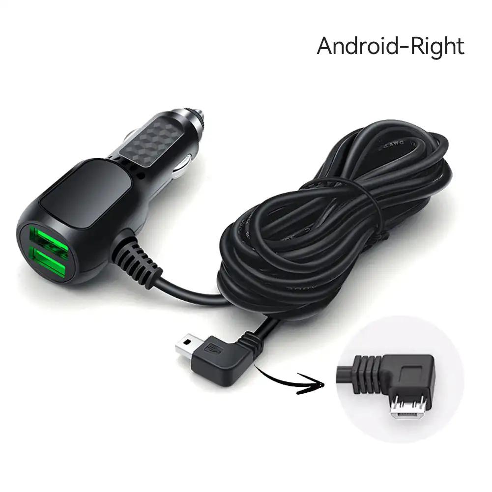 Двойное мини-USB автомобильное зарядное устройство Micro USB кабель прикуривателя 11,5 футов шнур питания розетка зарядное устройство для видеорегистратора видеорегистратор GPS видеорегистратор