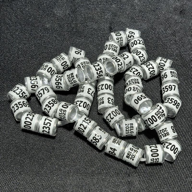 100 шт. Алюминиево-пластиковые кольца для голубей 2025 года с номером и буквой, кольца-знаки для ног птиц, идентификационные круги для летных соревнований, паломники