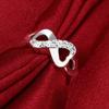 Copper Color Zircon Ring With Two Hearts Connected Symbolizing Love Wedding Ring For Bride&Groom Engagement Jewelry For Couple