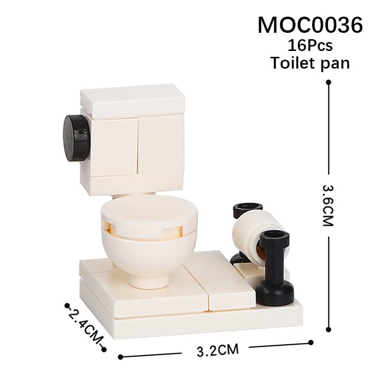 Город Фигурки Мебель Набор Игрушки Модель MOC Кирпичи Детская коляска Стол Диван Кровать Пианино Кухня Ванная Строительные блоки Подарок